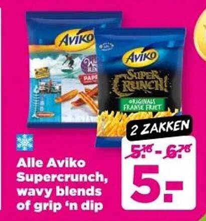 Alle Aviko Supercrunch, wavy blends of grip ‘n dip