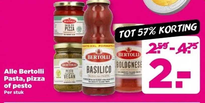 Alle Bertolli Pasta, pizza of pesto per stuk