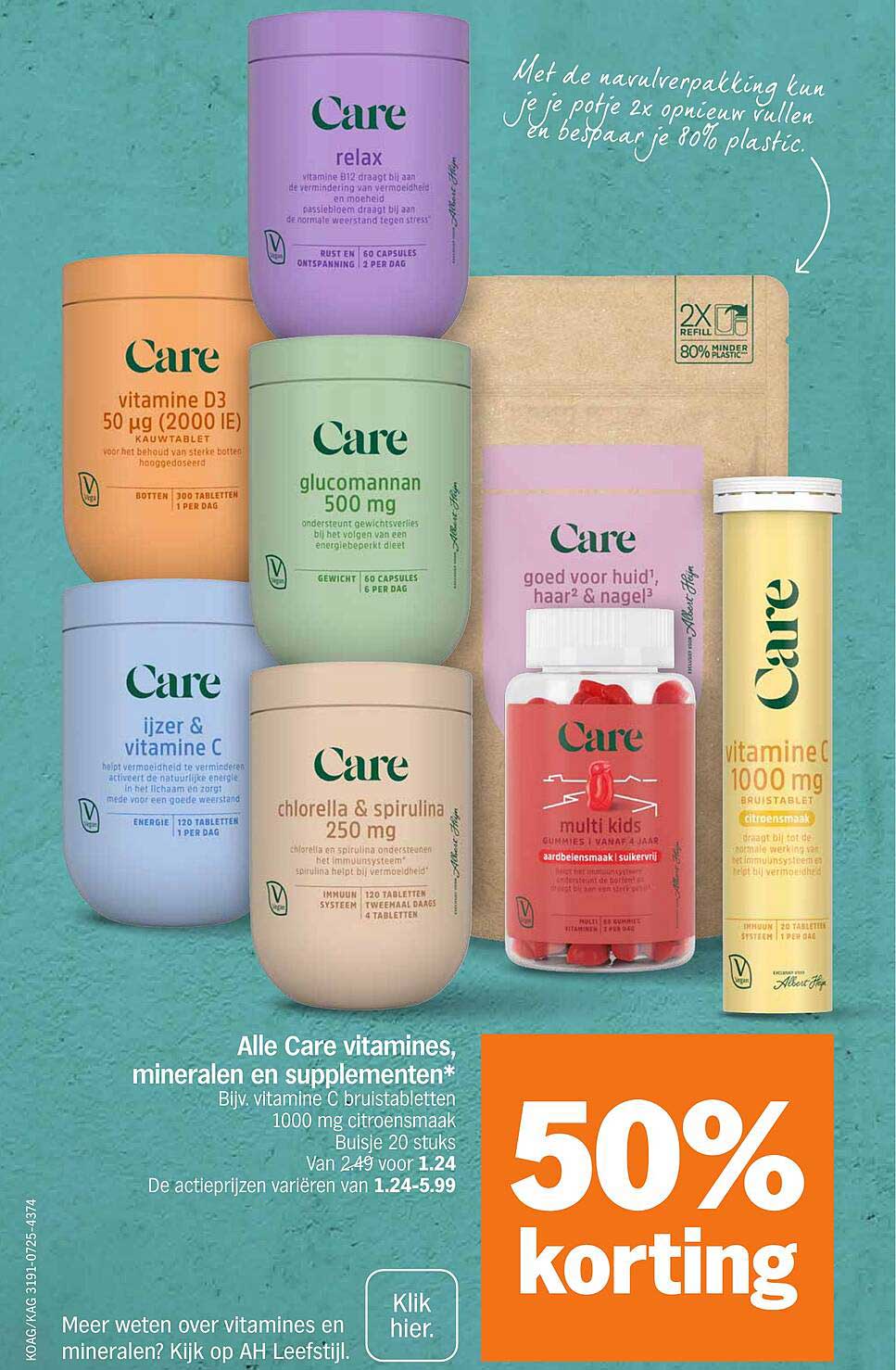 Alle Care vitamines, mineralen en supplementen*
