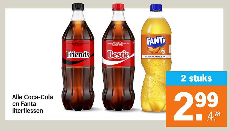 Alle Coca-Cola en Fanta literflessen