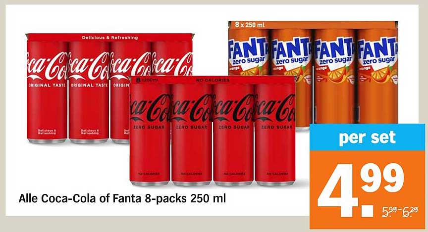 Alle Coca-Cola of Fanta 8-packs 250 ml
