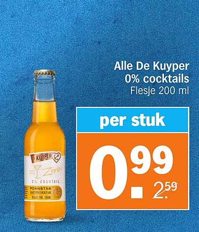 Alle De Kuyper 0% cocktails Flesje 200 ml