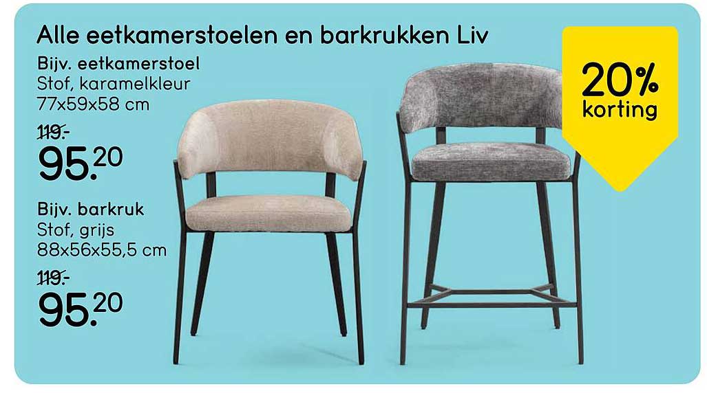 Alle eetkamerstoelen en barkrukken Liv