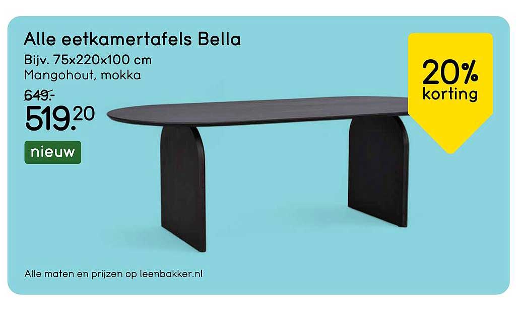 Alle eettafels Bella