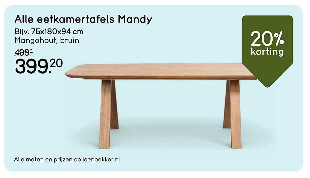 Alle eettafels Mandy