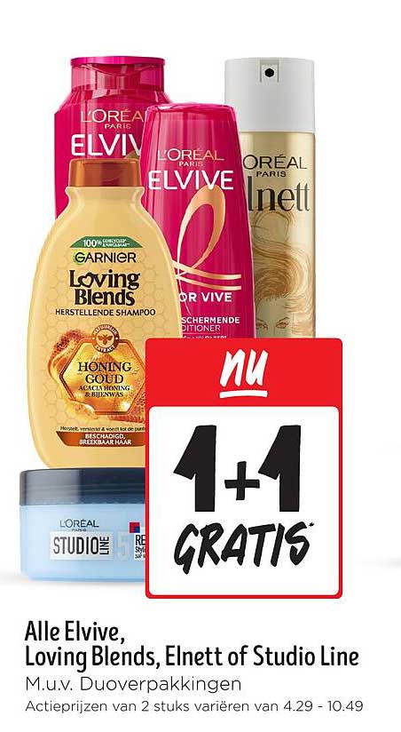Alle Elvive, Loving Blends, Elnett of Studio Line M.u.v. Duoverpakkingen