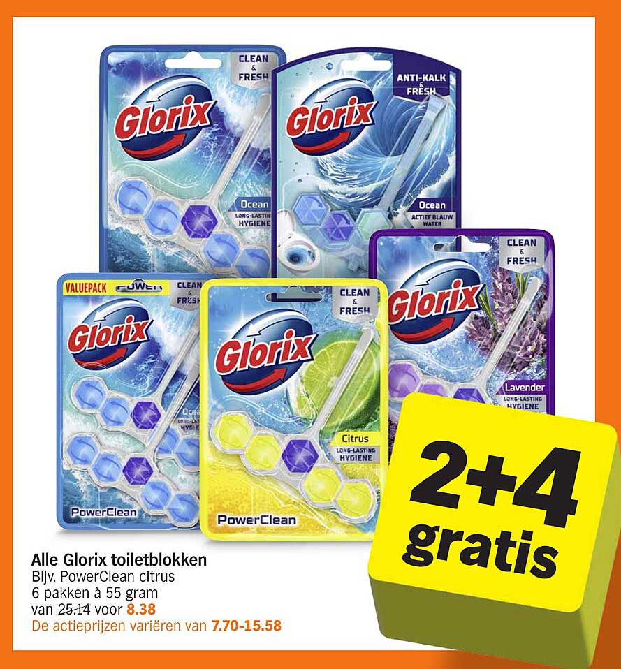 Alle Glorix toiletblokken