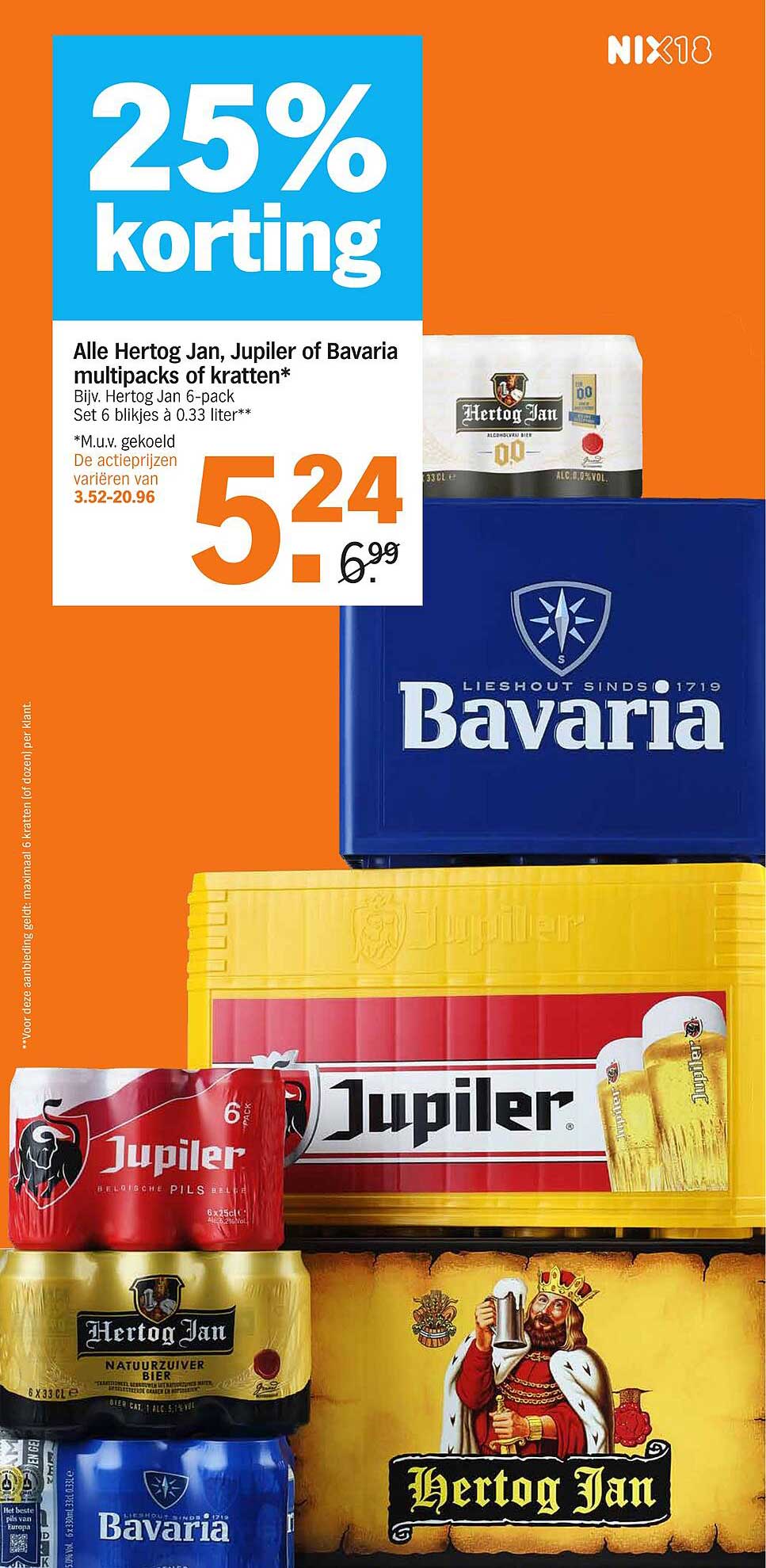 Alle Hertog Jan, Jupiler of Bavaria multipacks of kratten*