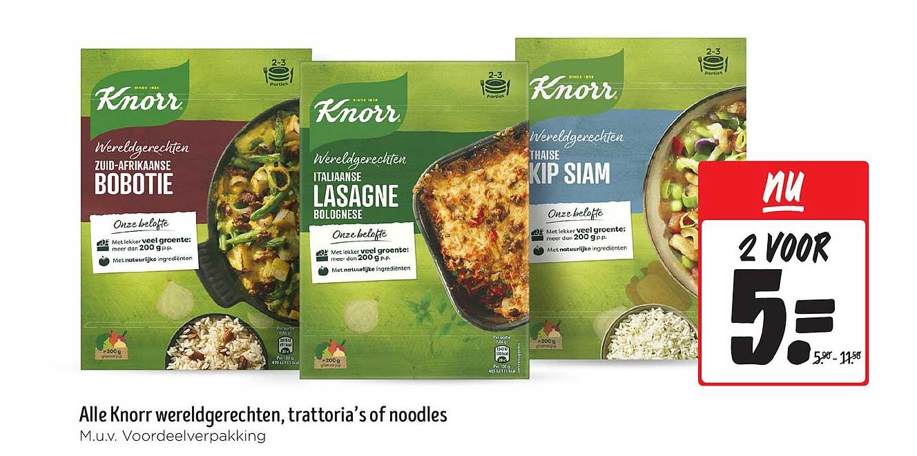 Alle Knorr wereldgerechten, trattoria's of noodles