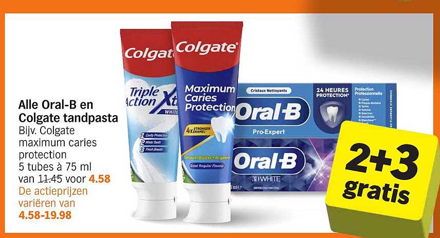 Alle Oral-B en Colgate tandpasta