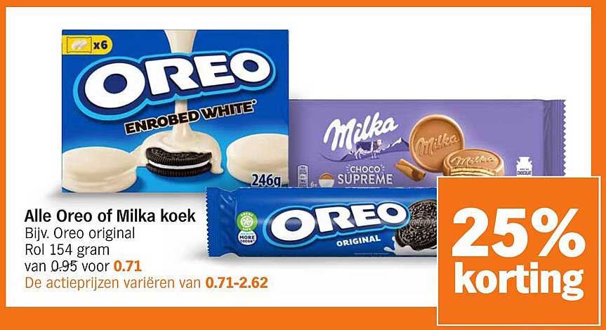 Alle Oreo of Milka koek