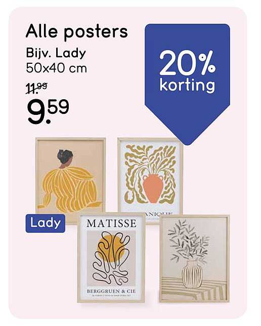 Alle posters Bijv. Lady 50x40 cm