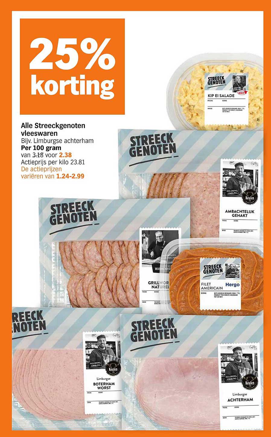 Alle Streekgenoten vleeswaren, 25% korting