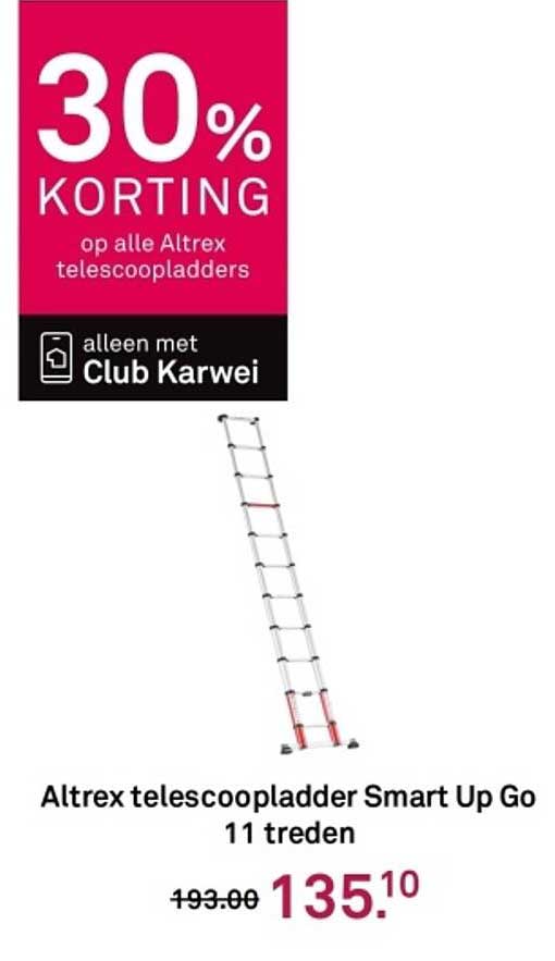 Altrex telescoopladder Smart Up Go 11 treden