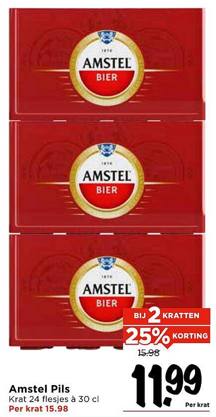 Amstel Pils Krat 24 flesjes à 30 cl