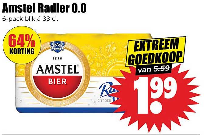 Amstel Radler 0.0 6-pack blik á 33 cl.