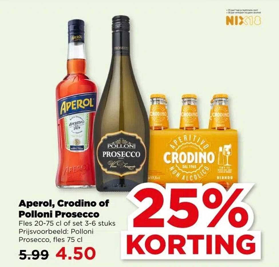 Aperol, Crodino of Polloni Prosecco