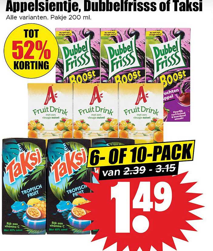 Appelsientje, Dubbelfrisss of Taksi 6- of 10-pack