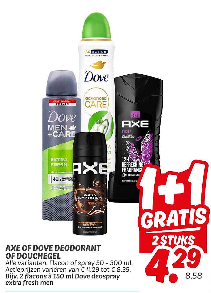 AXE OF DOVE DEODORANT OF DOUCHEGEL
