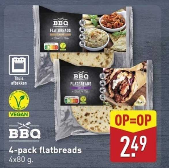 BBQ 4-pack flatbreads 4x80 g