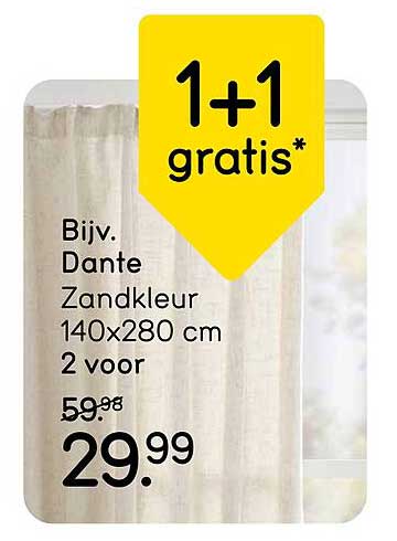 Bijv. Dante Zandkleur 140x280 cm 2 voor