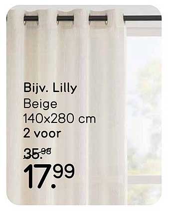 Bijv. Lilly Beige 140x280 cm 2 voor