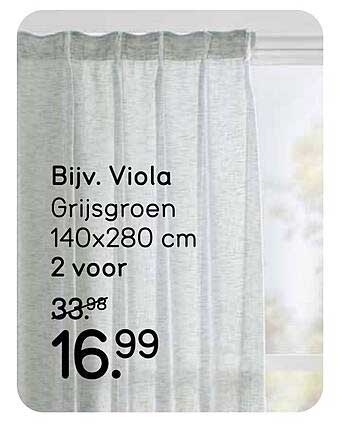 Bijv. Viola Grijs groen 140x280 cm 2 voor