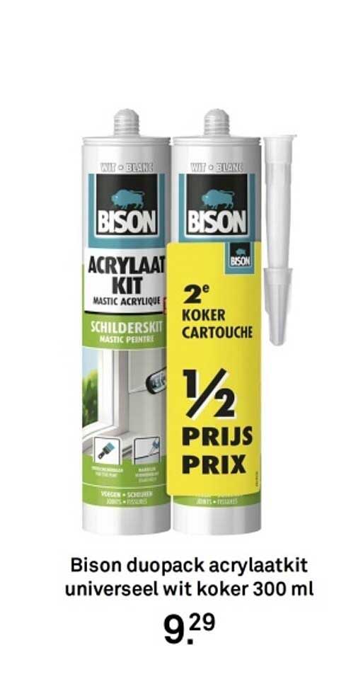 Bison duopack acrylaatkit universeel wit koker 300 ml