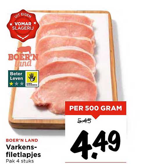 BOER'N LAND Varkens-filetlapjes Pak 4 stuks