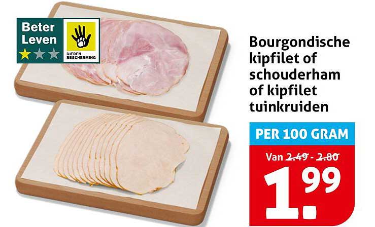 Bourgondische kipfilet of schouderham of kipfilet tuinkruiden