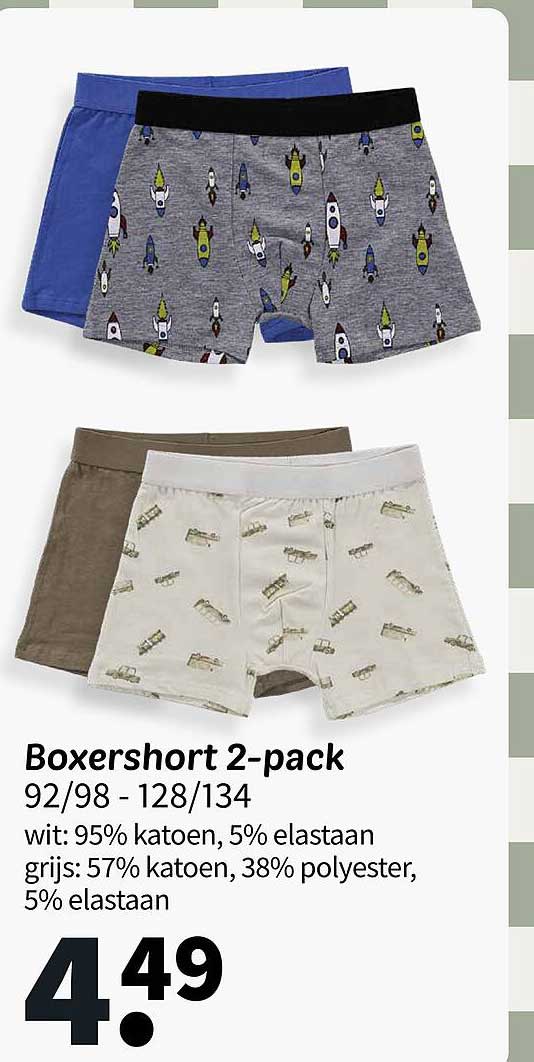 Boxershort 2-pack 92/98 - 128/134