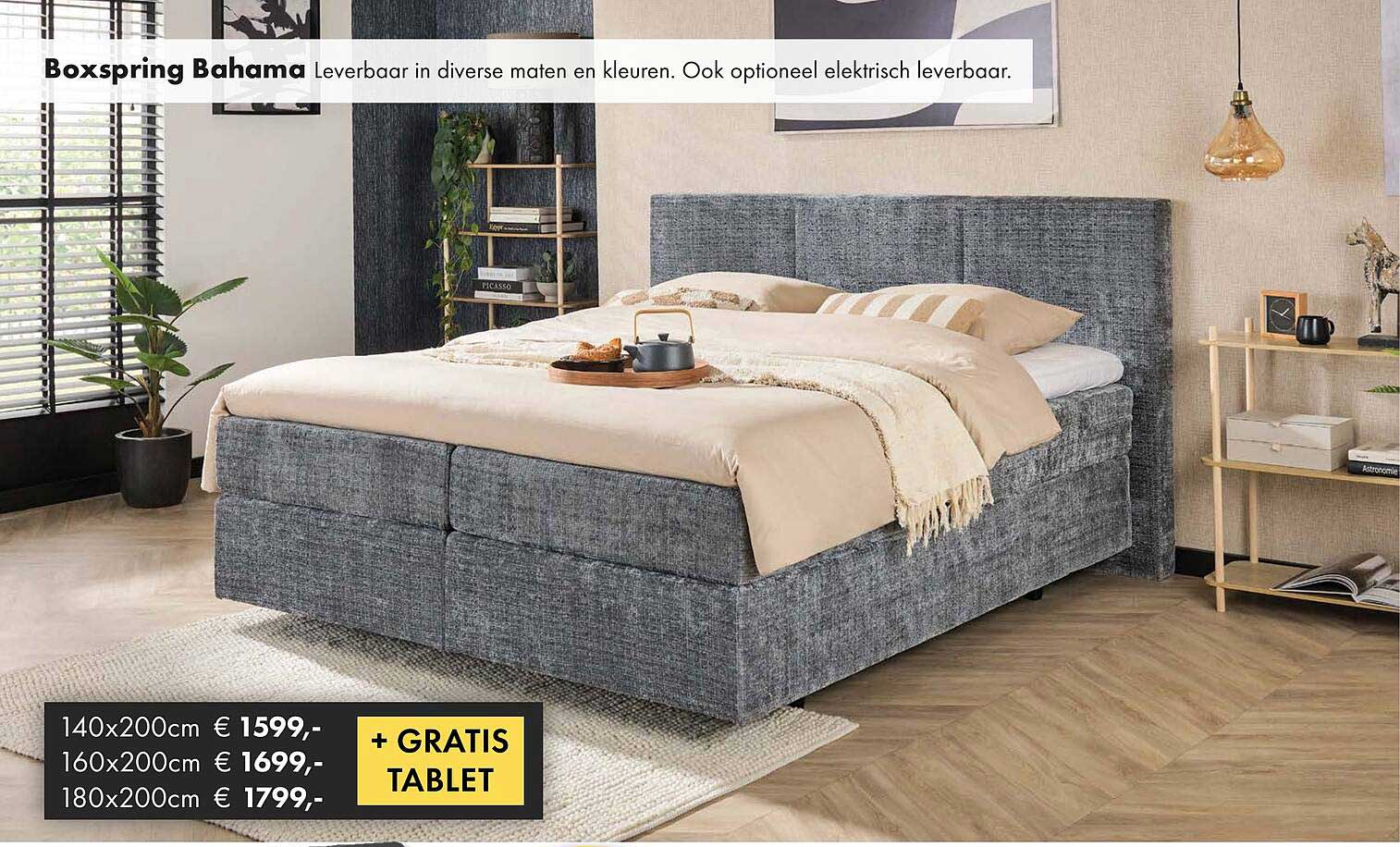 Boxspring Bahama Leverbaar in diverse maten en kleuren. Ook optioneel elektrisch leverbaar.