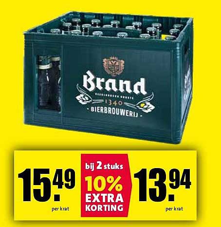 Brand Bier 2 kratten voor 13,94 per krat bij 2 stuks