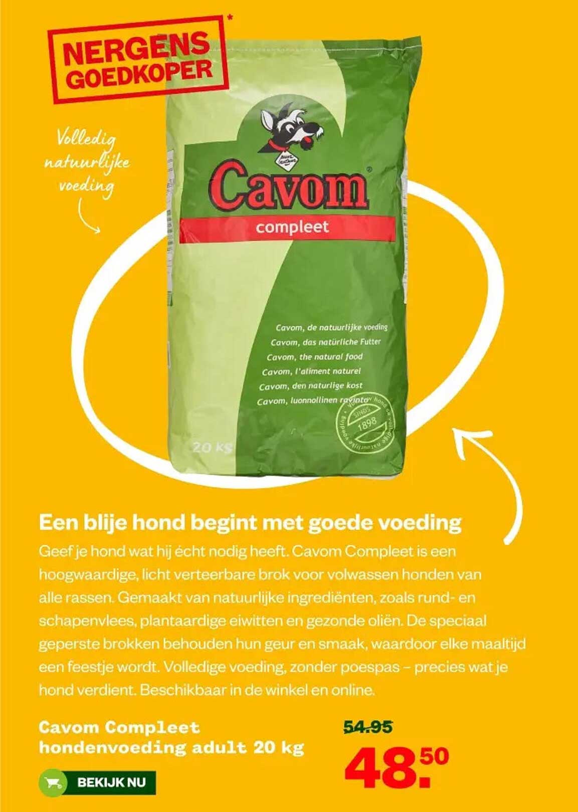 Cavom Compleet hondenvoeding adult 20 kg