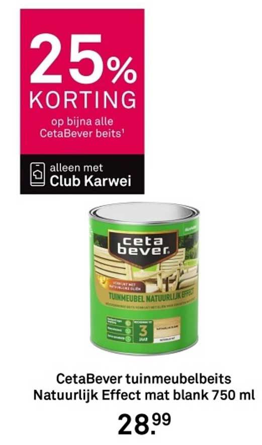CetaBever tuinmeubelbeits Natuurlijk Effect mat blank 750 ml