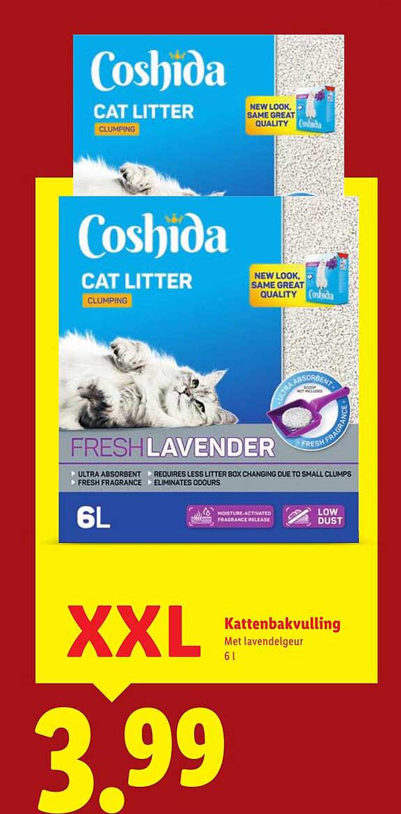 Coshida Kattenbakvulling XXL Met lavendelgeur 6L