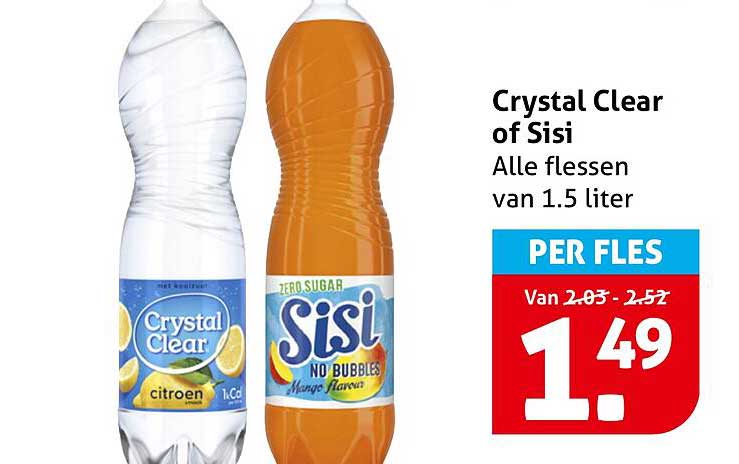 Crystal Clear of Sisi - Alle flessen van 1.5 liter
