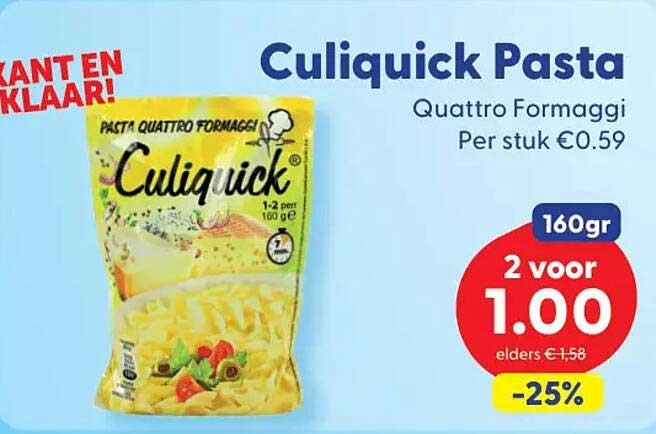 Cul Quick Pasta Quattro Formaggi