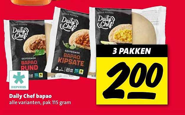 Daily Chef bapao alle varianten, pak 115 gram