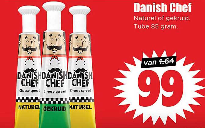 Danish Chef Naturel of gekruid. Tube 85 gram.