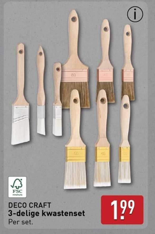 DECO CRAFT 3-delige kwastenset