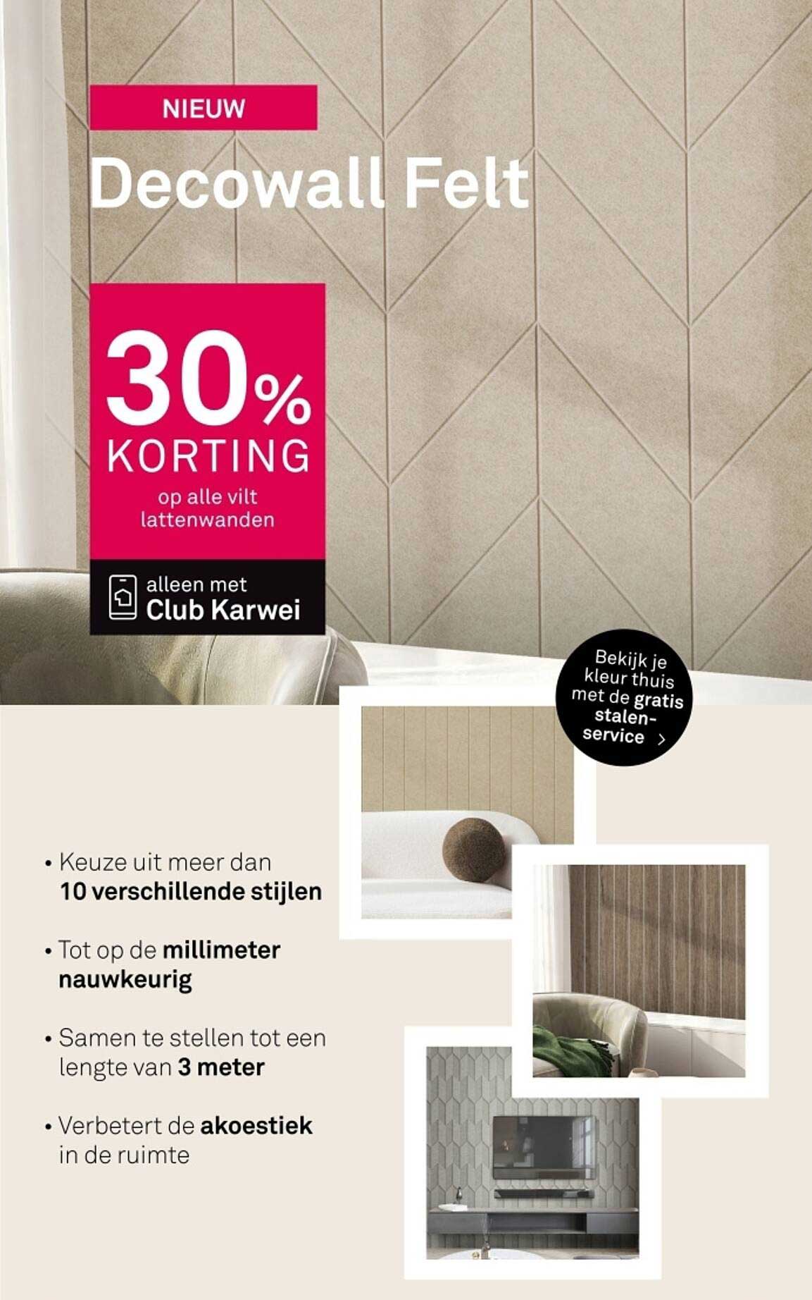 Decowall Felt - 30% KORTING op alle vilt lattenwanden