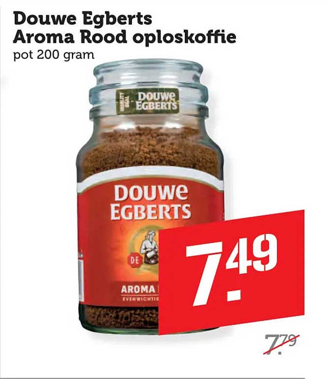 Douwe Egberts Aroma Rood oploskoffie pot 200 gram