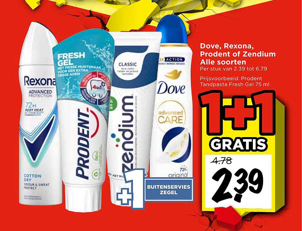 Dove, Rexona, Prodent of Zendium Alle soorten
