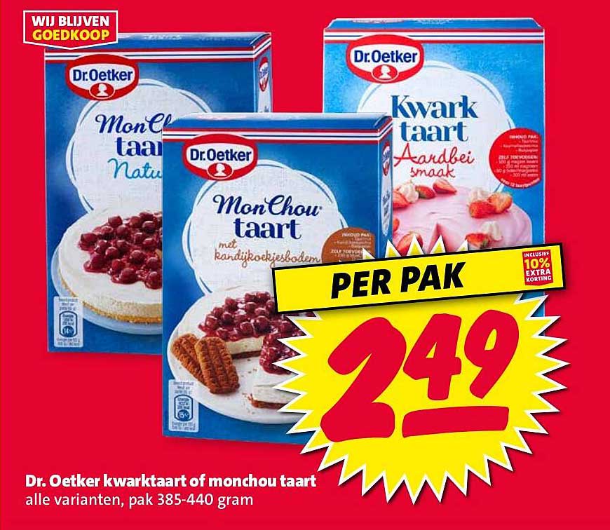 Dr. Oetker kwarktaart of monchou taart