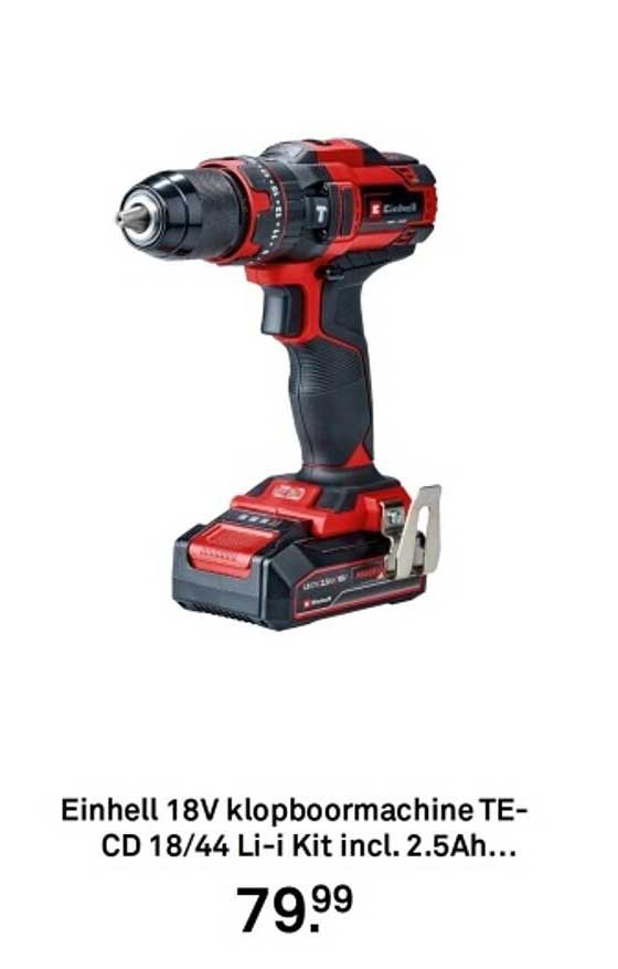 Einhell 18V klopboormachine TE-CD 18/44 Li-i Kit incl. 2.5Ah...