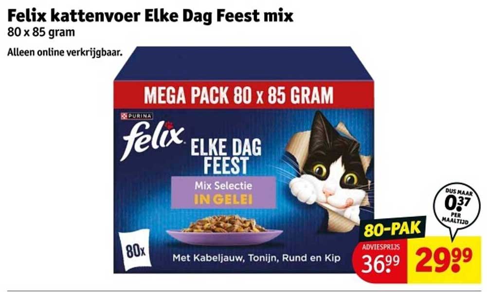 Felix kattenvoer Elke Dag Feest mix 80 x 85 gram