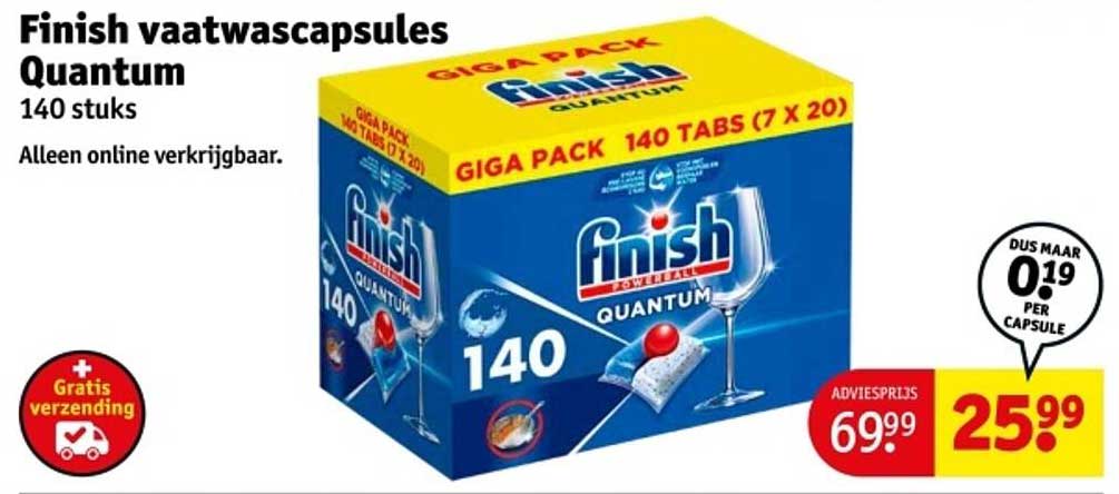 Finish vaatwascapsules Quantum 140 stuks
