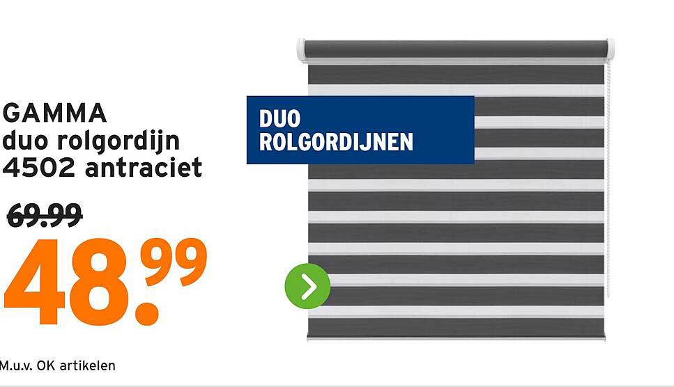 GAMMA duo rolgordijn 4502 antraciet