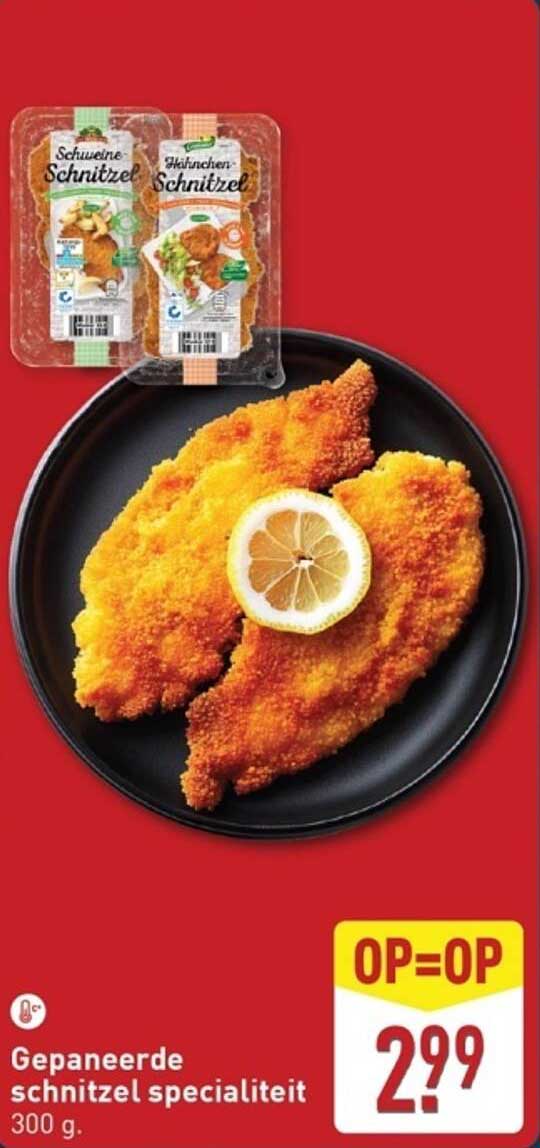 Gepaneerde schnitzel specialiteit